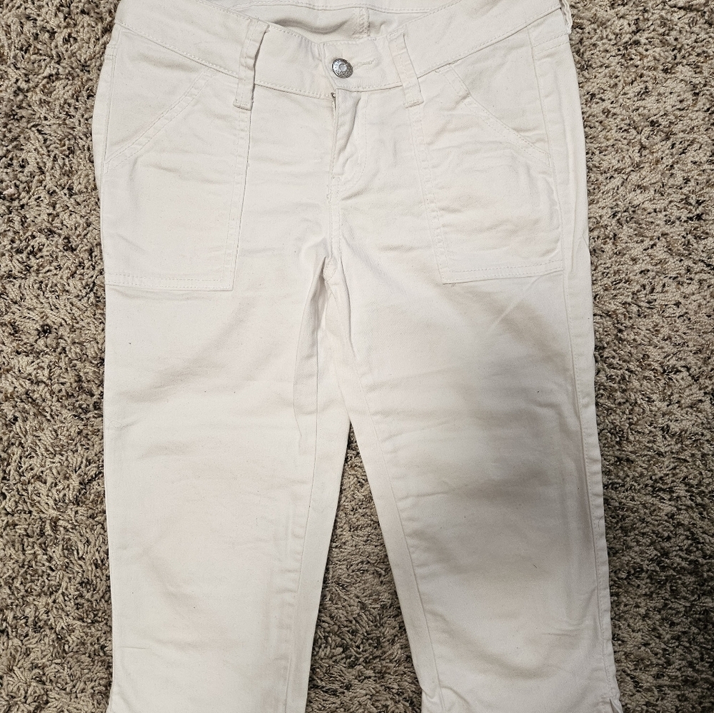 Guess White Denim Cropped Pants